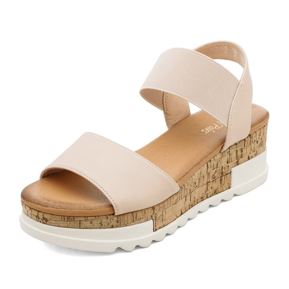 DREAM PAIRS Women's Open Toe Ankle Strap Casual Flatform Platform Sandals