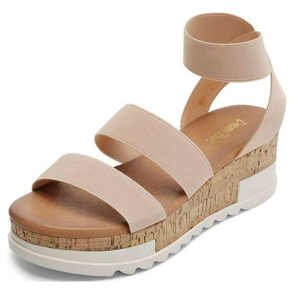 DREAM PAIRS Women's Open Toe Ankle Strap Casual Flatform Platform Sandals