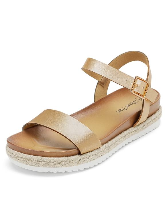 Women’s Open Toe Ankle Strap Espadrille Casual Flatform Platform Wedge