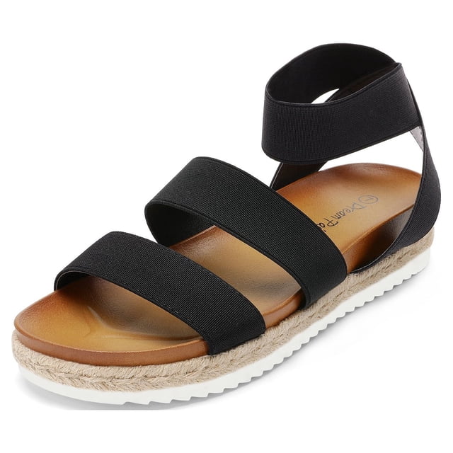 Open Toe Wedge Espadrille with Ankle Strap main image 1