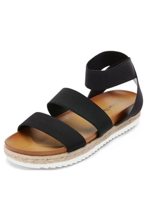 Women’s Open Toe Ankle Strap Espadrille Flatform Platform Wedge Sandals