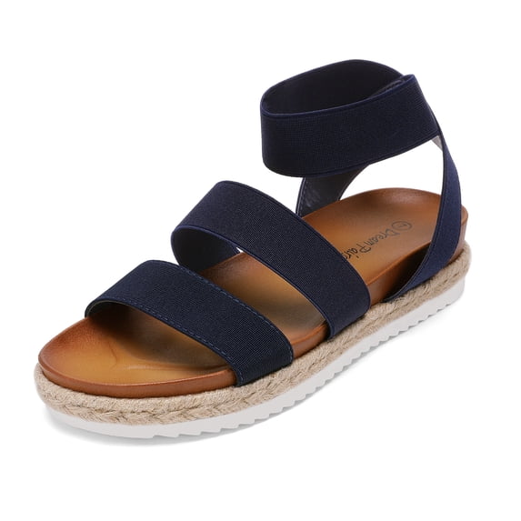 DREAM PAIRS Women’s Open Toe Ankle Strap Espadrille Flatform Platform Wedge Sandals