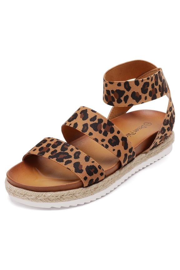Women’s Open Toe Ankle Strap Espadrille Flatform Platform Wedge Sandals
