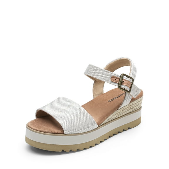 DREAM PAIRS Women's Open Toe Buckle Ankle Strap Espadrille Platform Wedge Sandals