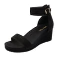 thumbnail image 1 of DREAM PAIRS Women's Open Toe Buckle Ankle Strap Platform Wedge Sandals, 1 of 5