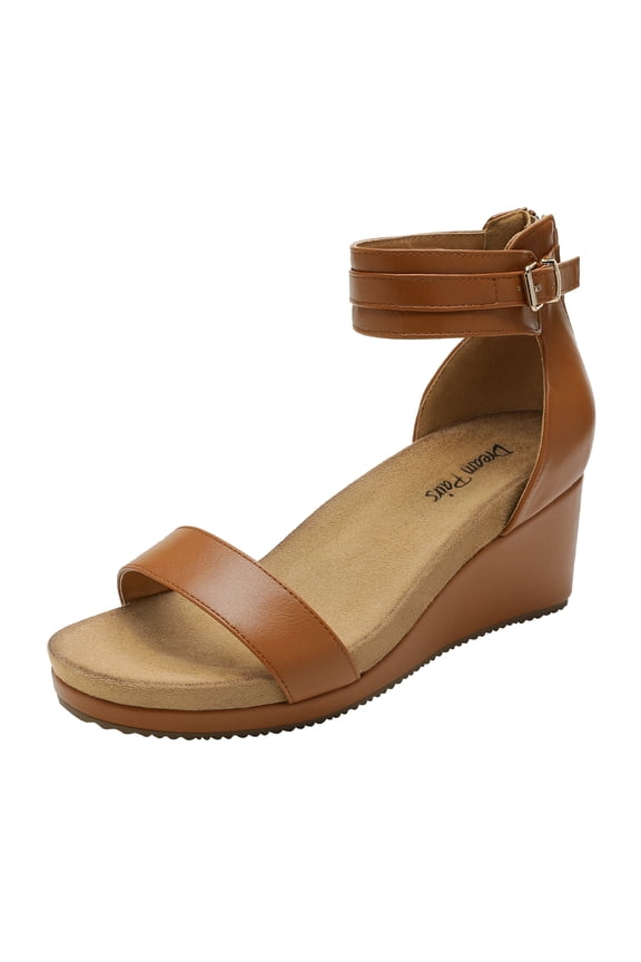 Women's Open Toe Buckle Ankle Strap Platform Wedge Sandals