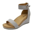 thumbnail image 1 of DREAM PAIRS Women's Open Toe Buckle Ankle Strap Platform Wedge Sandals, 1 of 5