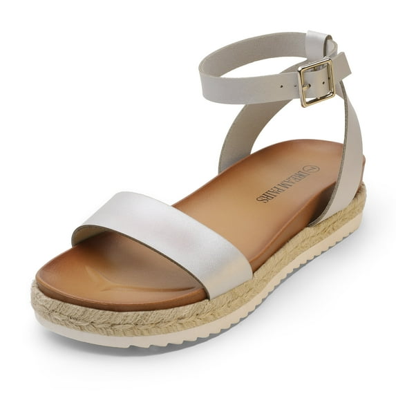 DREAM PAIRS Women s Open Toe Espadrille Platform Sandals 9 Silver/Pu-k