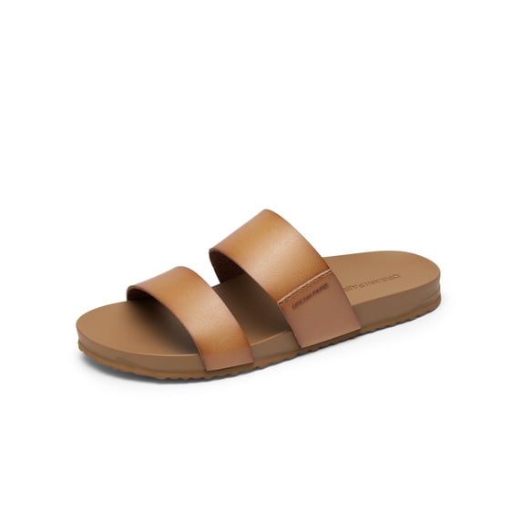 DREAM PAIRS Women’s Open Toe Slides Sandals T-Strap Sandals Arch Support with Adjustable Ankle Strap Casual Summer Walking Shoes