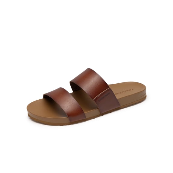 DREAM PAIRS Women’s Open Toe Slides Sandals T-Strap Sandals Arch Support with Adjustable Ankle Strap Casual Summer Walking Shoes
