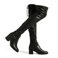 thumbnail image 1 of DREAM PAIRS Women's Over The Knee Thigh High Chunky Heel Boots Long Stretch Sexy Fall Boots LAURENCE BLACK/PU Size 6.5, 1 of 6