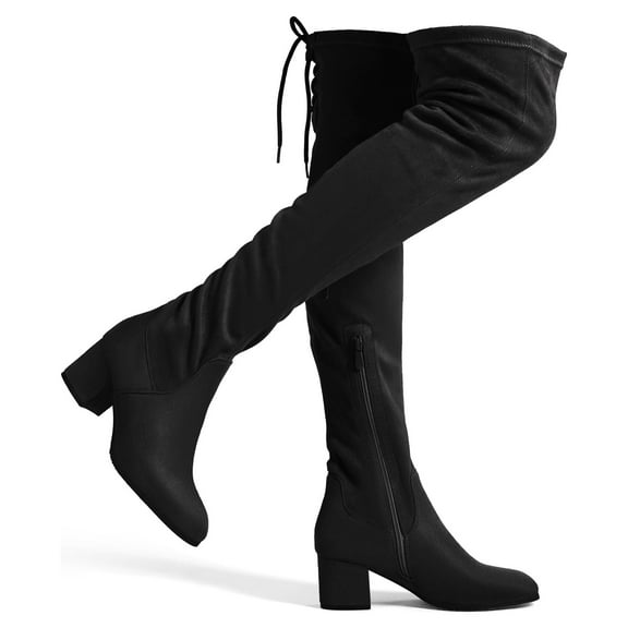 Dream Pairs Women's Over-The-Knee Boots Chunky Heel Stretch Boots for Sexy Fall Style