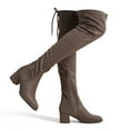 thumbnail image 1 of DREAM PAIRS Women's Over The Knee Thigh High Chunky Heel Boots Long Stretch Sexy Fall Boots LAURENCE KHAKI Size 8, 1 of 6