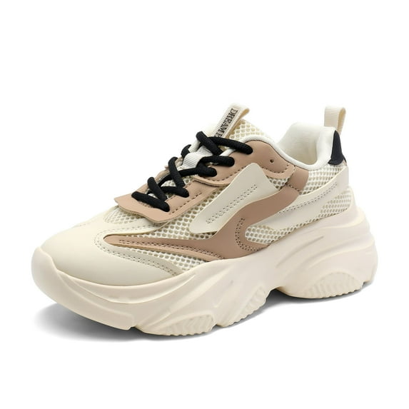 DREAM PAIRS Women's Platform Chunky Fashion Sneakers Jaxon Walking Lace-Up Comfortable Dad Sneakers Workout Sport Work Casual Tennis Shoes