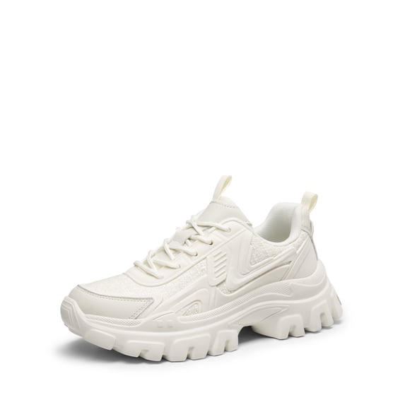 DREAM PAIRS Women's Platform Chunky Fashion Sneakers Y2K Maeve Lace-Up Comfortable Sneakers Casual Walking Shoes.