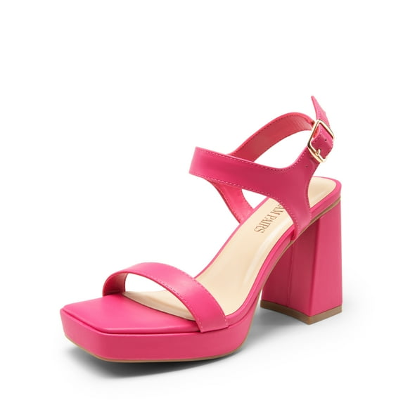 DREAM PAIRS Women's Platform Chunky Heels Ankle Strap Block High Heel Square Toe Wedding Party Dress Sandals Shoes