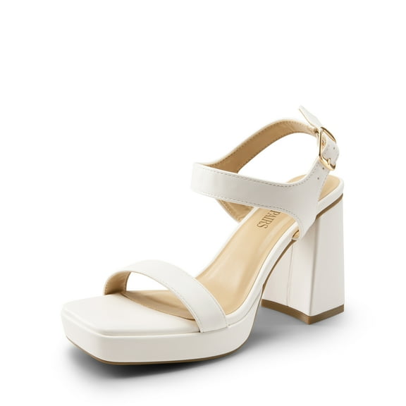 DREAM PAIRS Women's Platform Chunky Heels Ankle Strap Block High Heel Square Toe Wedding Party Dress Sandals Shoes