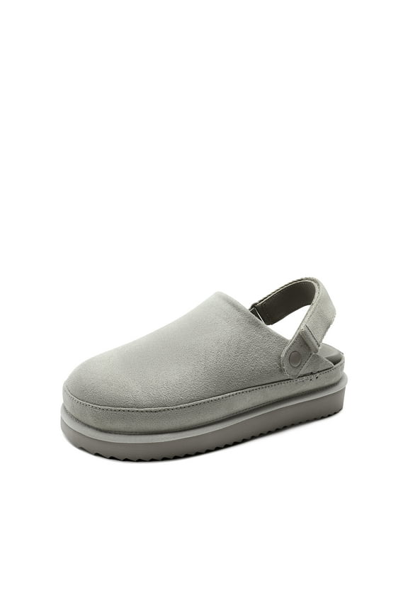 Women's Platform Clog Mules, Cozy Slip-On Slingback Clogs with Adjustable Strap and Warm Lining