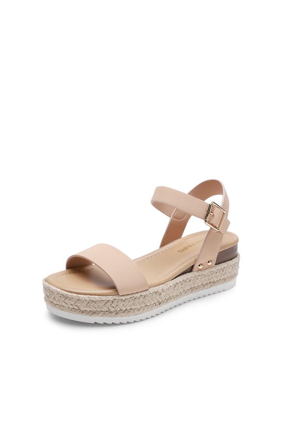 Women's Platform Espadrilles Wedge Sandals, Comfortable Open Toe One Band Sandals for Women Dressy Casual Summer