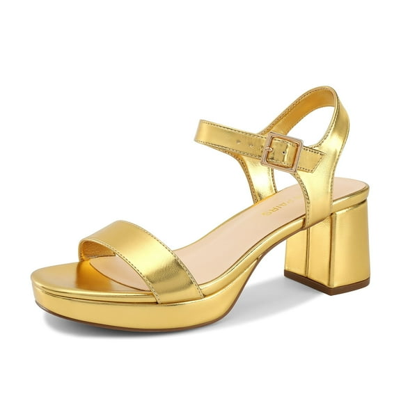 DREAM PAIRS Women's Platform Heels Block Chunky Open Toe Ankle Strap Heel Fashion Wedding Party Dress Sandals Shoes