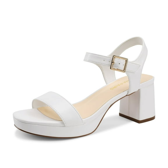 DREAM PAIRS Women's Platform Heels Block Chunky Open Toe Ankle Strap Heel Fashion Wedding Party Dress Sandals Shoes