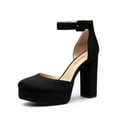 thumbnail image 1 of BURUDANI Women's High Chunky Platform Closed Toe Block Heels Square Toe Ankle Strap Dress Wedding Party Pumps Shoes AURELIA, 1 of 7