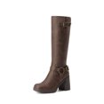 thumbnail image 1 of DREAM PAIRS Women's Platform Knee High Boots, Chunky Block Heel Boots with Square Toe, Side Zipper and Buckle Details, 1 of 8