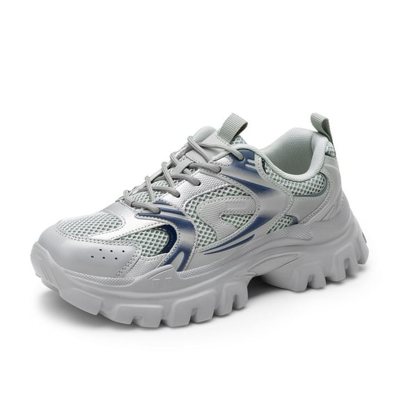 DREAM PAIRS Women's Platform Sneakers 2.36" Height-Boost Vegan Leather & Mesh - Slip-Resistant Ortholite Comfort