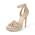 thumbnail image 1 of DREAM PAIRS Women's Platform Stiletto Heels Open Toe Ankle Strappy High Heels Fashion Wedding Dressy Pump Sandals Shoes, 1 of 6
