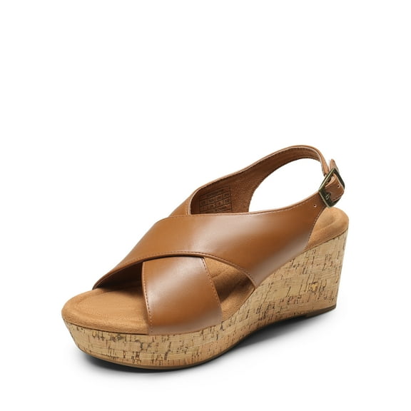 DREAM PAIRS Women's Platform Wedge Heel Sandals Comfortable Ankle Strap Sandals for Women Casual Dressy Summer