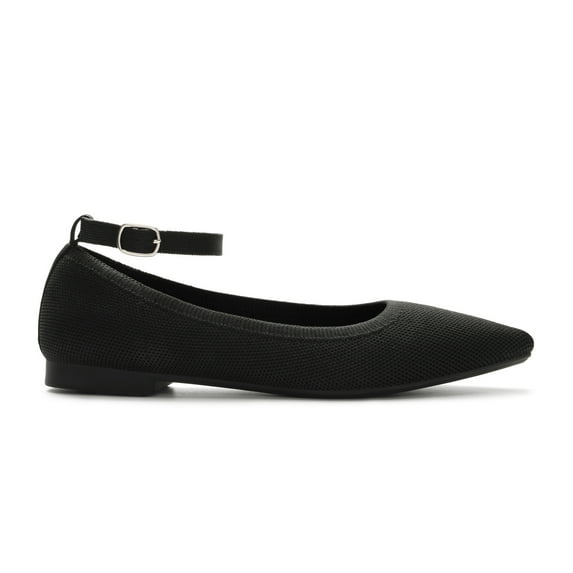 DREAM PAIRS Women's Pointed Toe Ankle Strap Ballet Flats, Comfortable Dressy Flat Shoes Casual Work Office Shoes