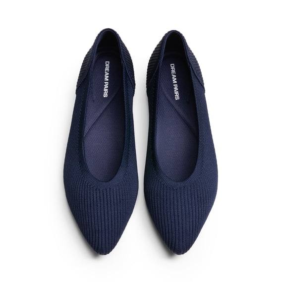 DREAM PAIRS Women's Pointed Toe Knit Ballet Flats Comfortable Foldable Slip-On Shoes Lightweight Travel-Friendly Walking Flats