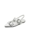 thumbnail image 1 of DREAM PAIRS Women’s Pointed Toe Slingback Flats – Buckle Strap Studded Dressy Flat Sandals, 1 of 7