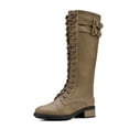 thumbnail image 1 of DREAM PAIRS Women's Pu Knee High Riding Combat Boots, 1 of 4