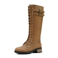 thumbnail image 1 of DREAM PAIRS Women's Pu Knee High Riding Combat Boots, 1 of 4