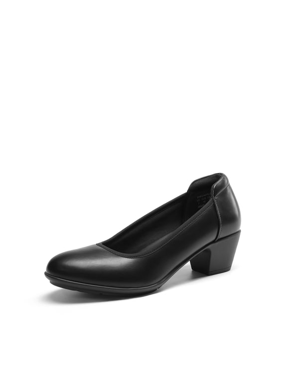 Women's Pumps Black Heels Round Toe Dress Shoes for Work Date Wedding Party