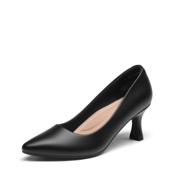 DREAM PAIRS Women's Pumps Closed Toe Comfortable Kitten Heels Pointed Toe Work Business Dress Shoes with Arch Support