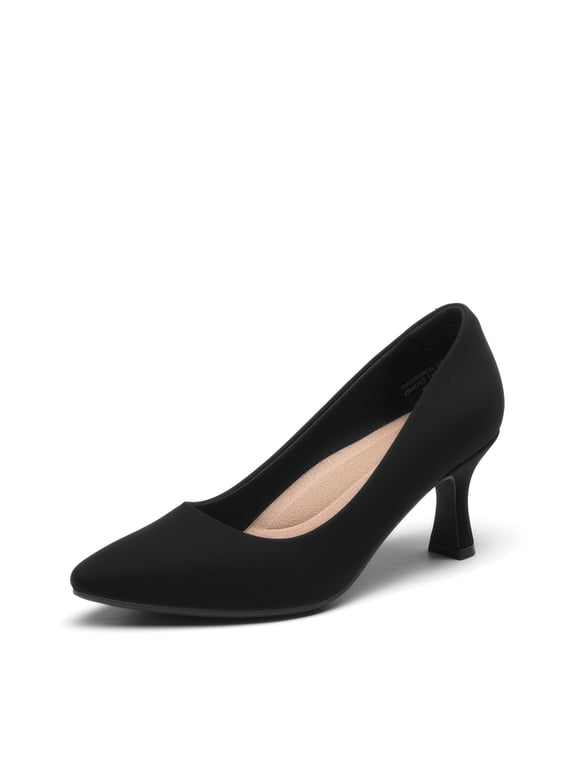 Women's Pumps Closed Toe Comfortable Kitten Heels Pointed Toe Work Business Dress Shoes with Arch Support