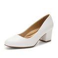 thumbnail image 1 of BURUDANI Women's Pumps Low Chunky Block Heel Dress Shoes Closed Toe Comfortable Heels, 1 of 7