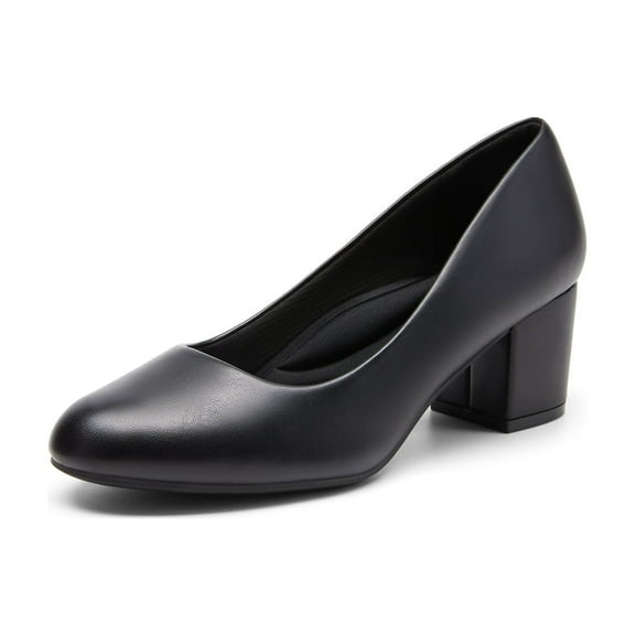 BURUDANI Women's Pumps Low Chunky Block Heel Dress Shoes Closed Toe Comfortable Heels