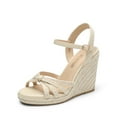 thumbnail image 1 of BURUDANI Women's Raffia-Wrapped Stylish Espadrilles Wedges, 1 of 6