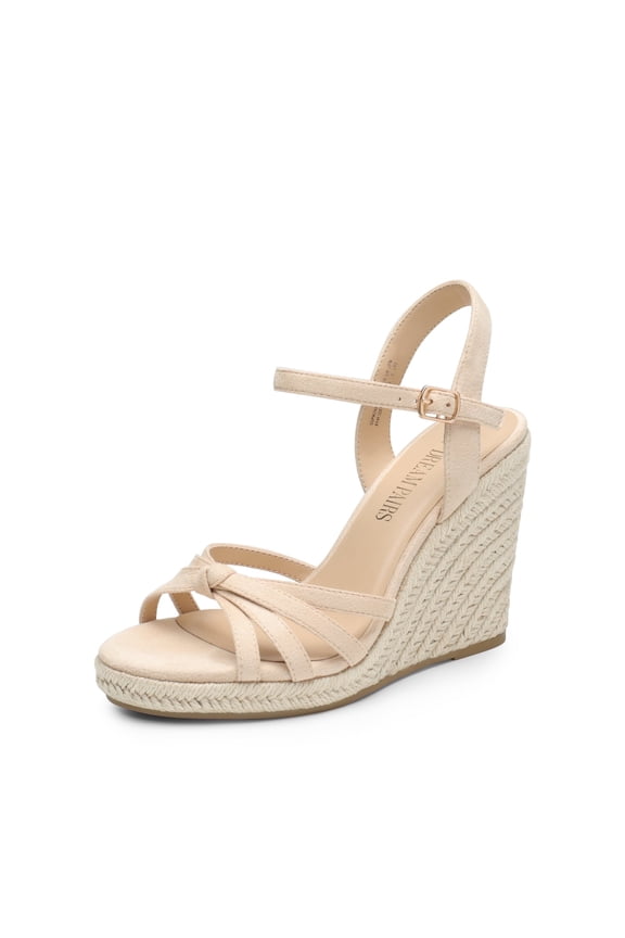 Women's Raffia-Wrapped Stylish Espadrilles Wedges