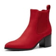 thumbnail image 1 of DREAM PAIRS Women's Retro Elastic Chelsea Ankle Boots Fashion Low Chunky Block Heel Pointed Toe Fall Heeled Booties Shoes, 1 of 5