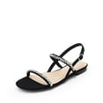 thumbnail image 1 of DREAM PAIRS Women's Rhinestone Sandals Open Toe Casual Dressy Sparkly Comfortable Flat Summer Shoes, 1 of 6