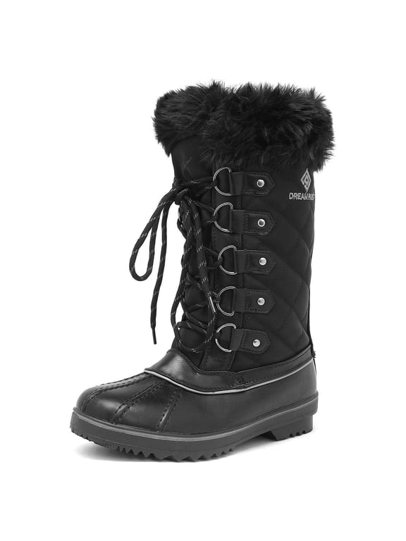 Women's River_1 Black Mid Calf Winter Snow Boots Size 5 M US