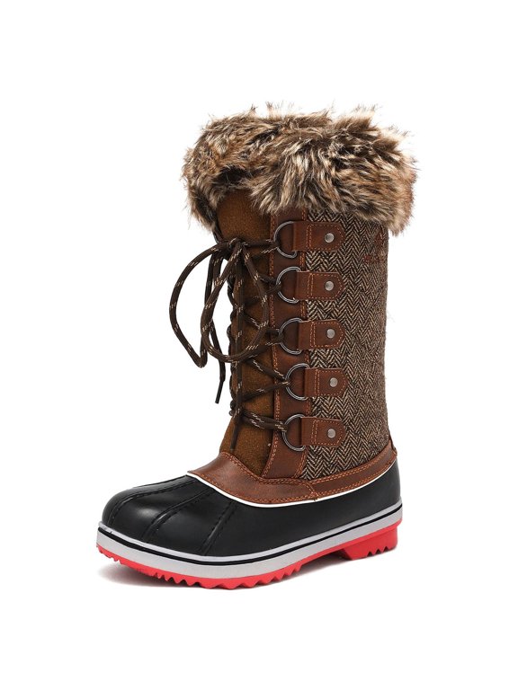 Women's River_1 Brown Mid Calf Winter Snow Boots Size 12 M US