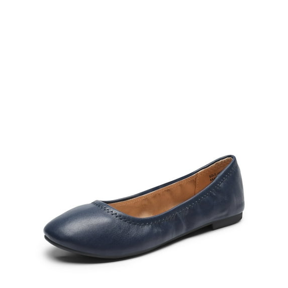 DREAM PAIRS Women's Round Toe Ballet Flats Slip On Comfortable Ballerina Walking Flats Shoes NAVY Size 5.5