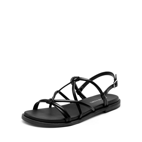 DREAM PAIRS Women's Sandals Cross Strappy Gladiator Dress Flat Sandals Daily Casual Comfortable Summer Shoes