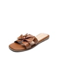 thumbnail image 1 of DREAM PAIRS Women’s Slide Sandals – Knotted Bow H Band Flat Slip-On Summer Slides, 1 of 6