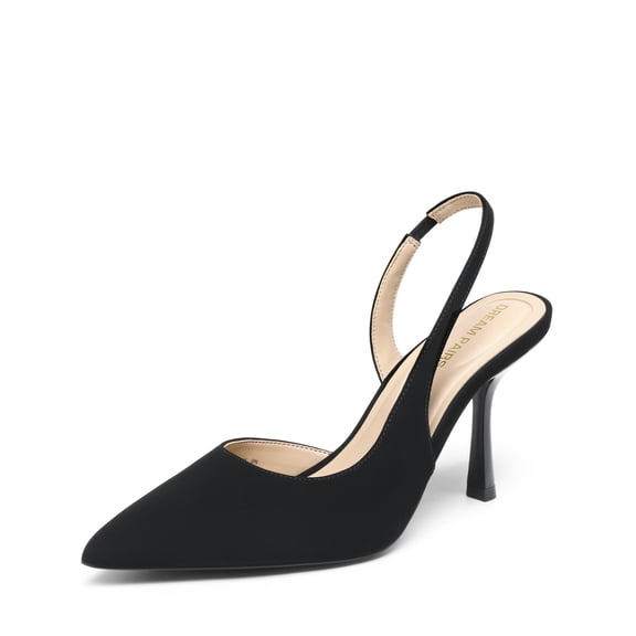 DREAM PAIRS Women's Slingback Closed Pointed Toe Kitten Heels High Stiletto D'Orsay Dress Shoes Wedding Work Comfortable Pumps